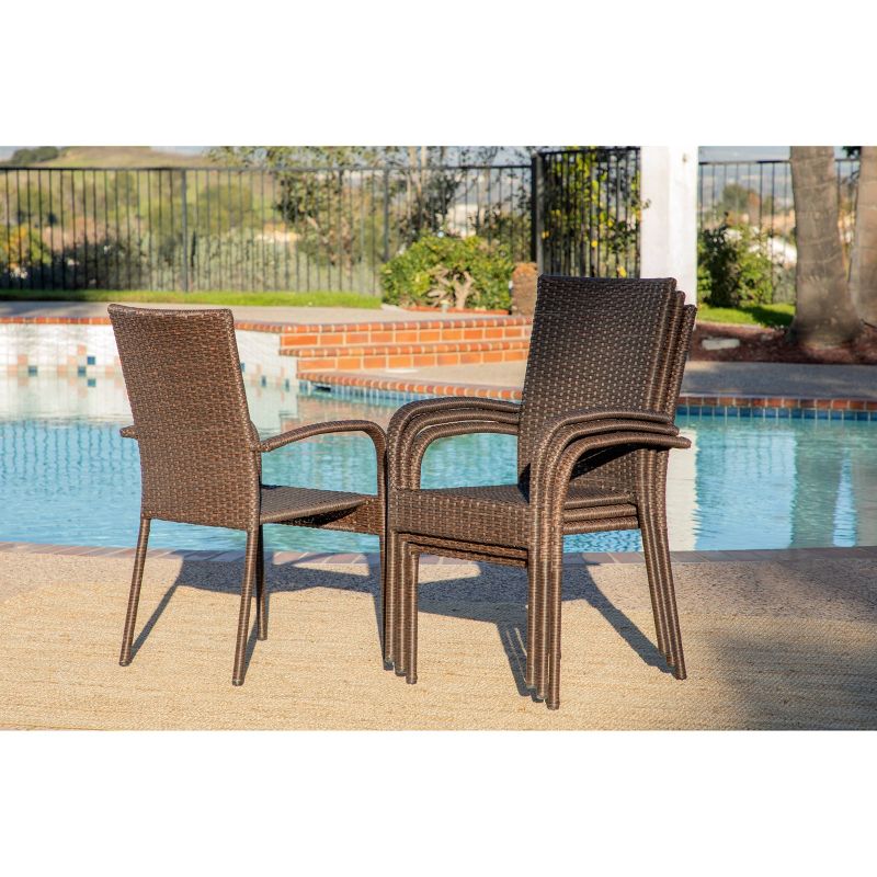 Ariana 5pc Outdoor Wicker Dining Set - Brown - Coaster