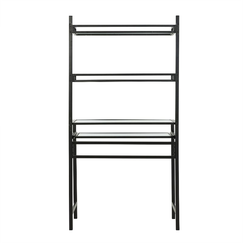 Faulkner Metal/Glass Small Space Desk with Hutch Black - Aiden Lane