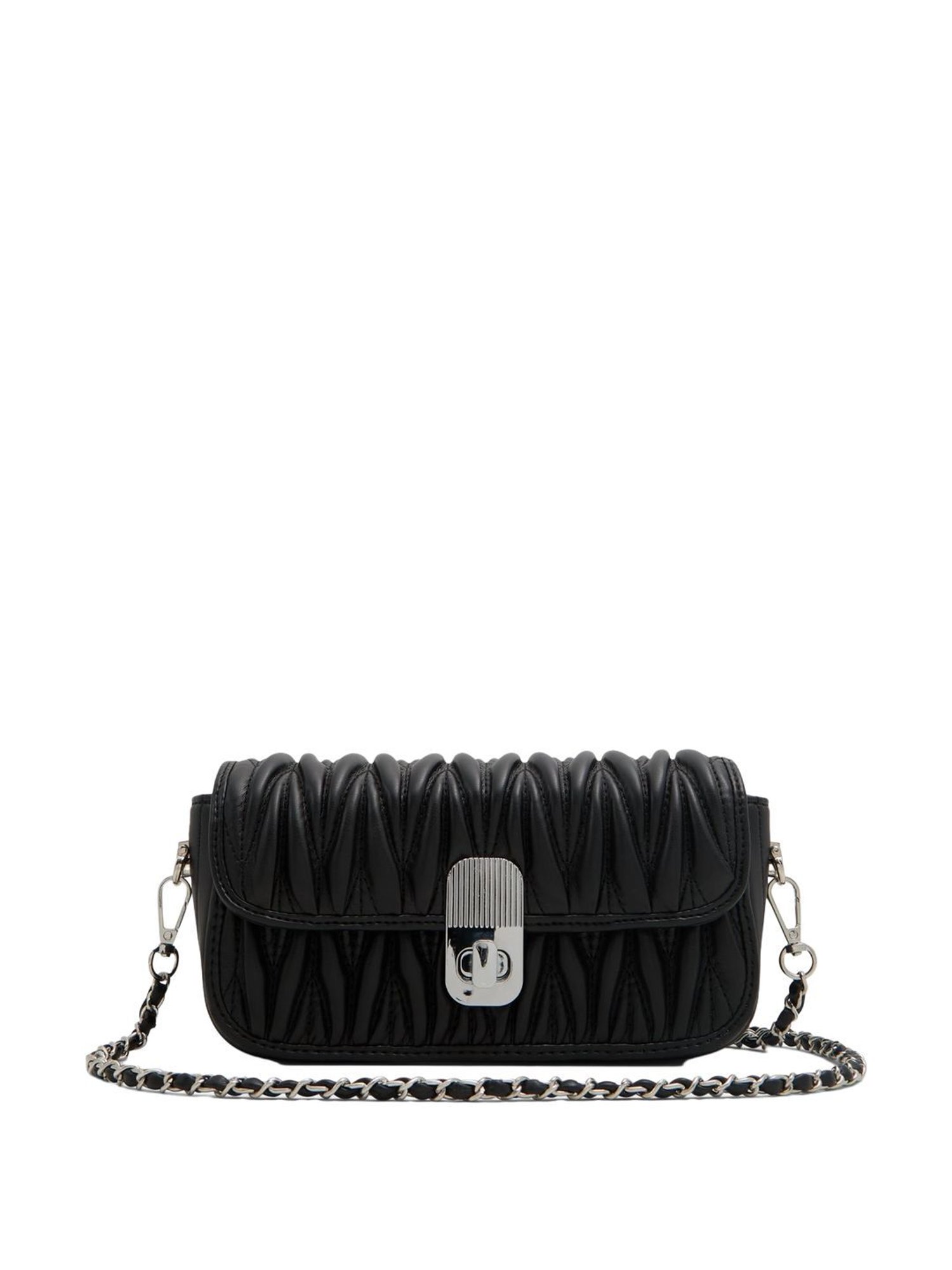 Call It Spring Black Textured Small Sling Handbag