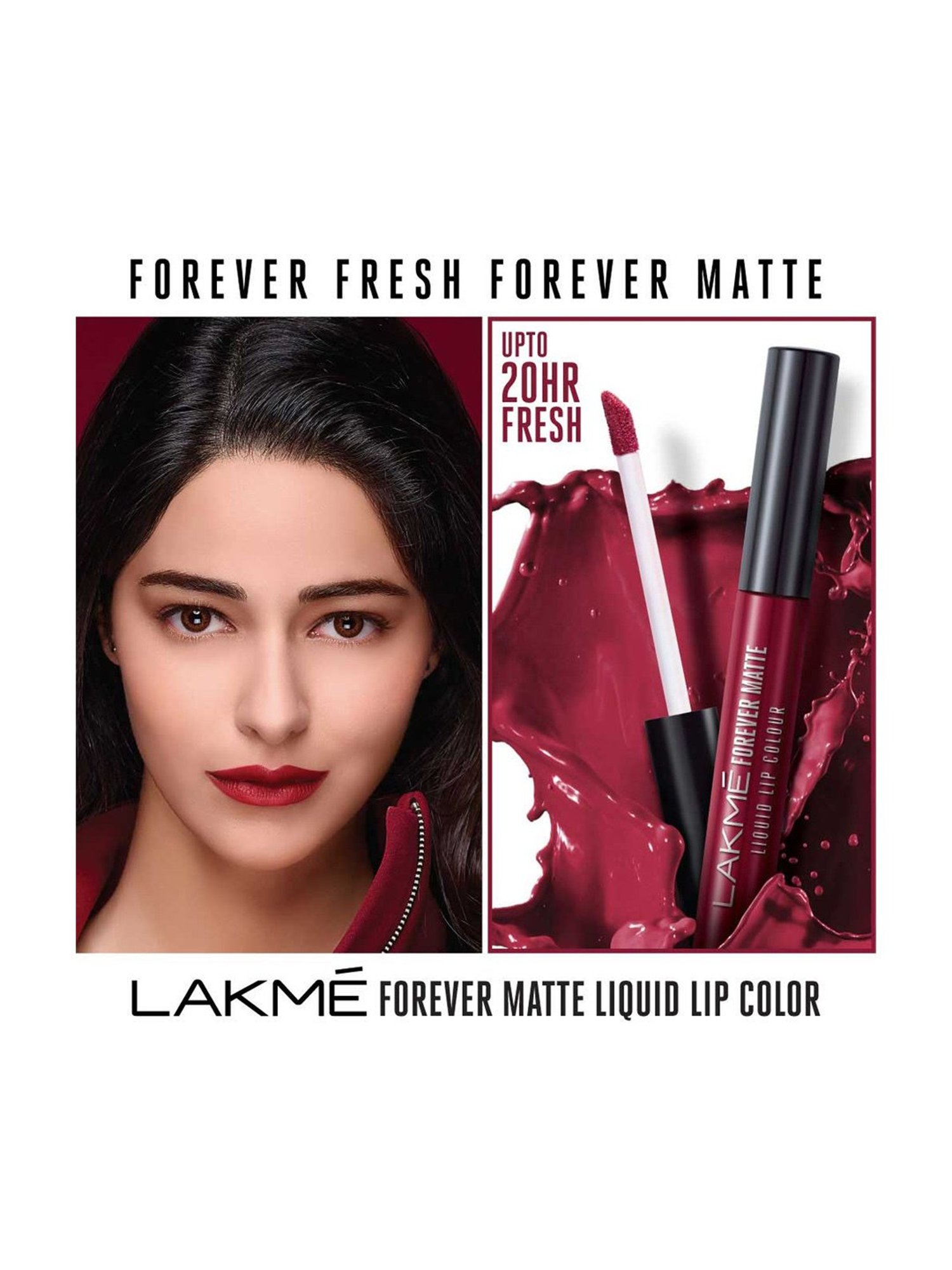 Lakme Forever Matte Liquid Lip Color Crimson Rose - 5.6 ml