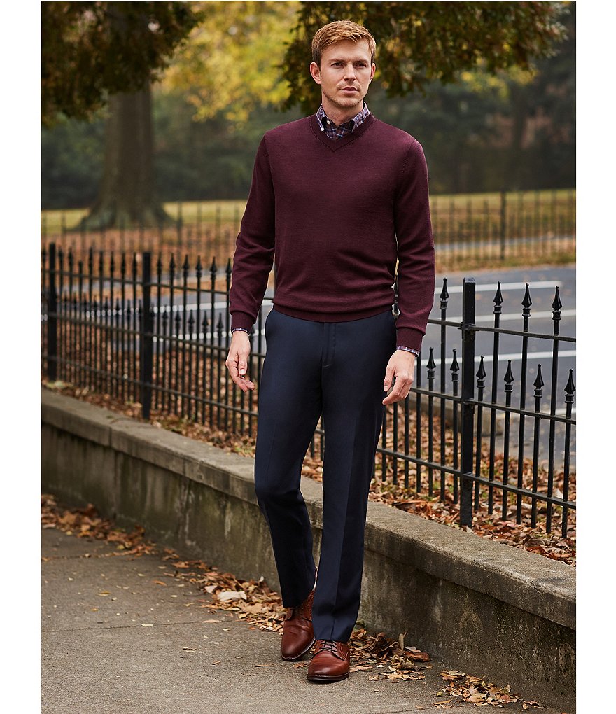 Daniel Cremieux Signature Solid Classic-Fit Flat-Front Dress Pants