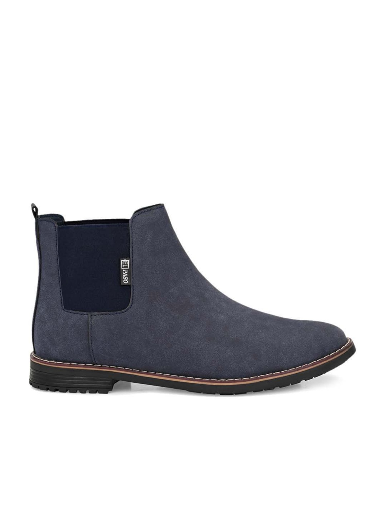 El Paso Men's Blue Chelsea Boots