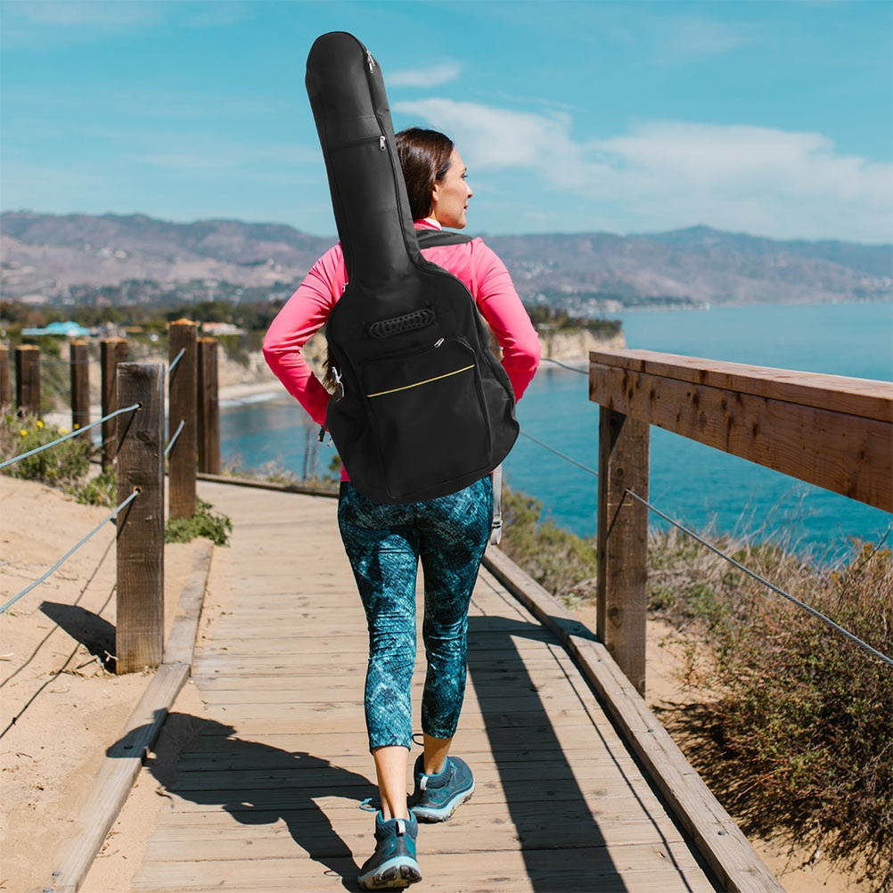 1pc Thicken Adjustable Sturdy Guitar Pouch Guitar Carrying Case Guitar Backpack