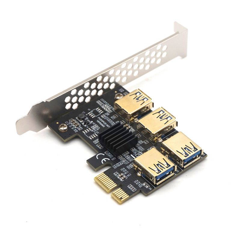 Weastlinks Riser USB 3.0 PCI-E Express 1x to 16x Riser Card Adapter PCIE 1 to 4 Slot PCIe Port Multiplier Card for BTC Bitcoin Miner Mining