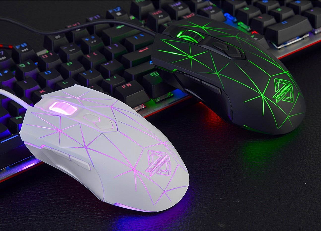 Ajazz AJ52 Watcher RGB Gaming Mouse, Programmable 7 Buttons, Ergonomic LED Backlit USB Gamer Mice Computer Laptop PC, for Windows Mac OS Linux