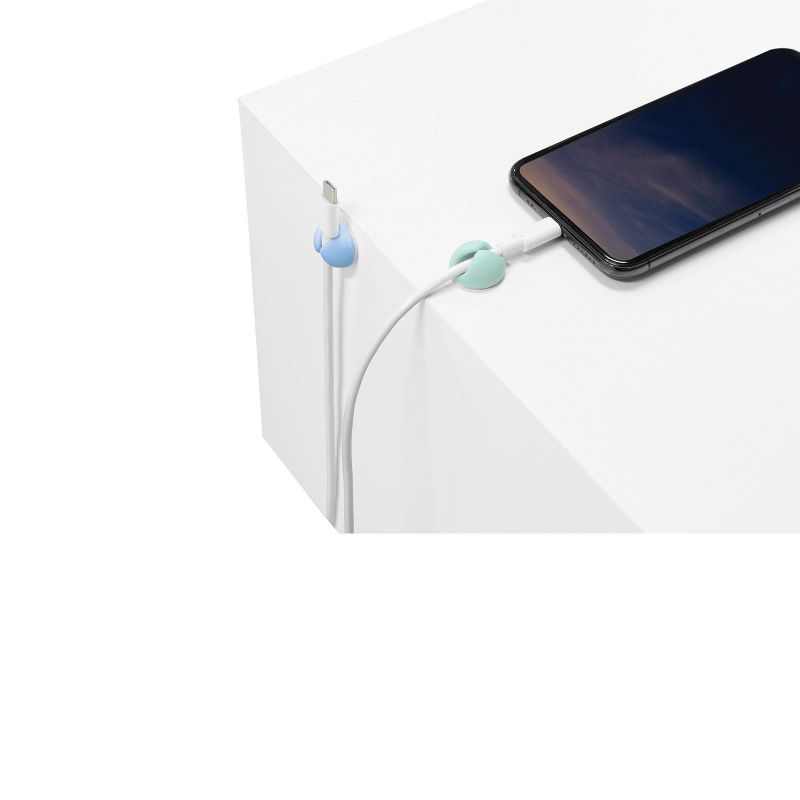 9pk CableDrop Mini Cable Router Clips Ombre Blue - BlueLounge