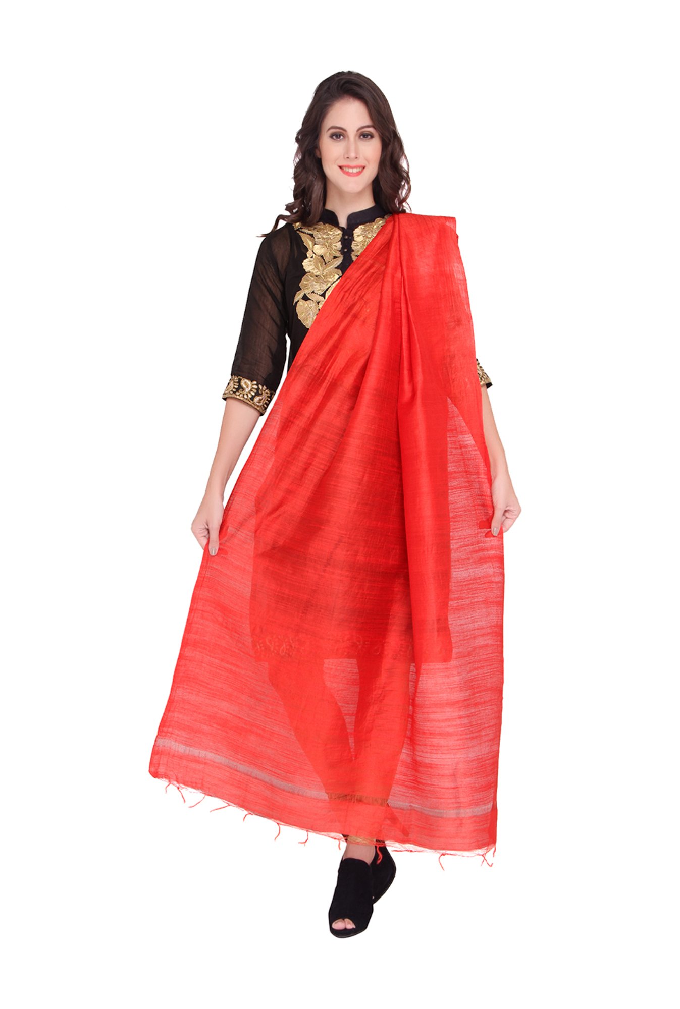 Stylum Red Plain Dupatta