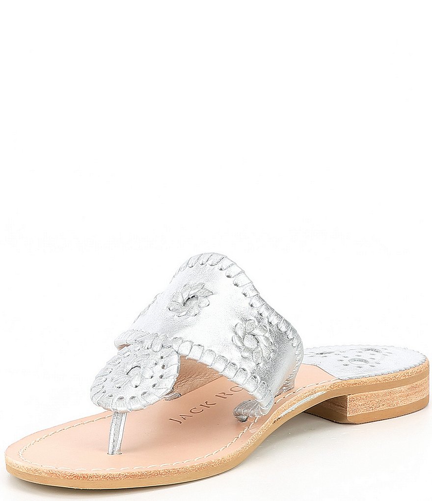 Jack Rogers Jacks Metallic Leather Flat Sandals