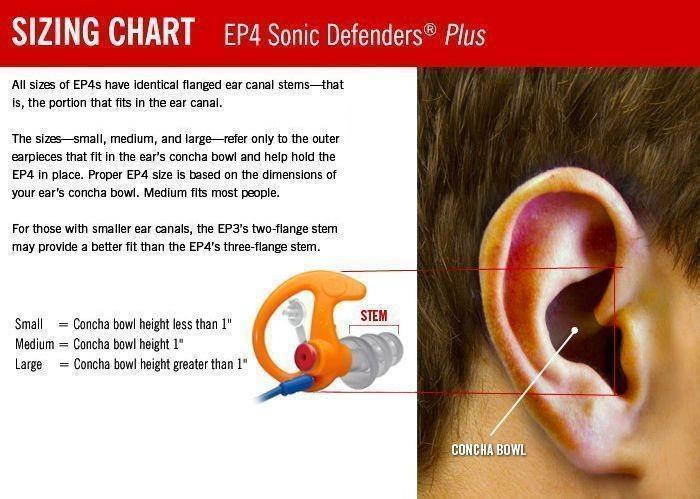 SureFire EarPro Sonic Defenders Plus, Orange, Medium, Clam #EP4-OR-MPR