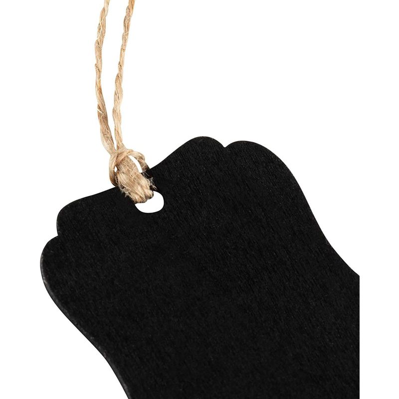 Genie Crafts 24 Piece Mini Wooden Chalkboard Tag Labels with String for Gifts, Mason Jars, DIY Crafts, 2 x 3 In