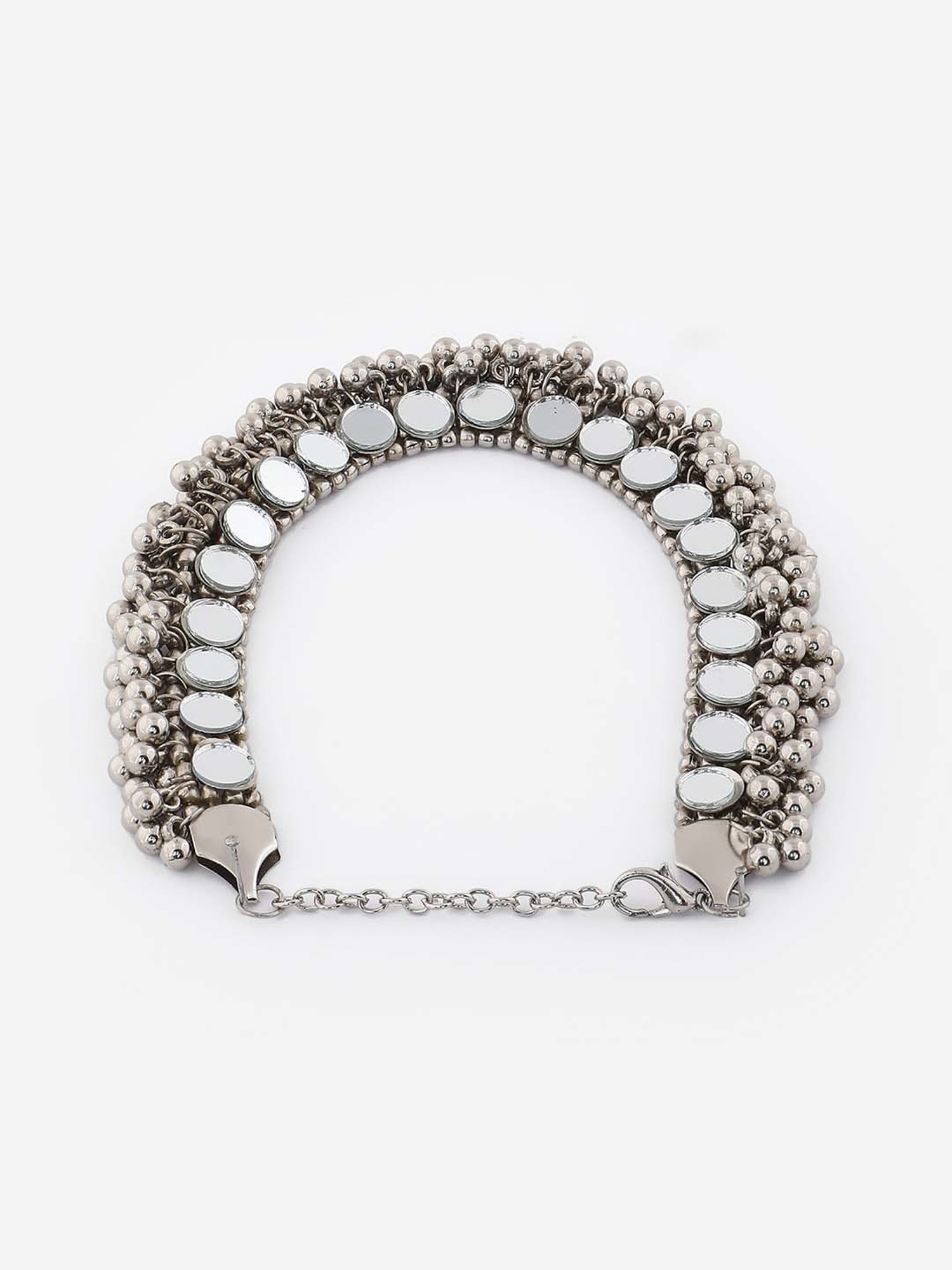 Fida Mirror Work Tribal Silver Necklace