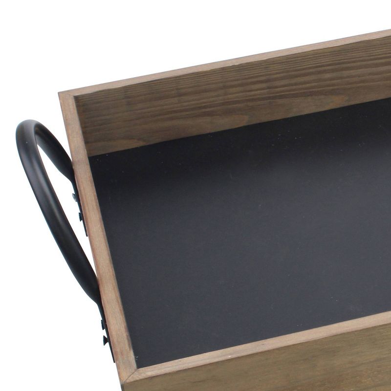 Rectangle Wood Serving Tray with Chalkboard Base Brown - Stonebriar Collection