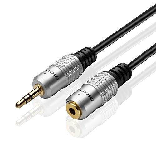 tnp aux headphone 3.5mm extension cable 25 feet  male to female extender audio auxiliary jack adapter wire cord plug connector for iphone ipod ipad, smartphone tablet, home car speaker system