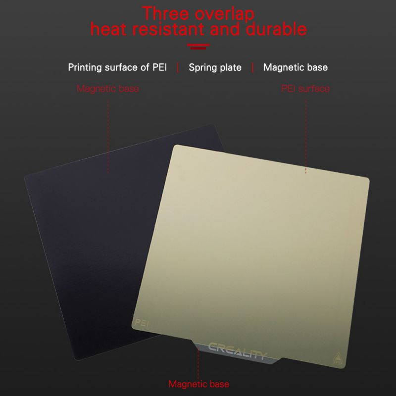 Creality 3D Printer Hotbed Accessories PEI Magnetic Build Plate Heat Resistant 235*235mm / 9.3*9.3in Comaptible with Ender-3/Ender-3 Pro/Ender-3S/Ender-5 3D Printer