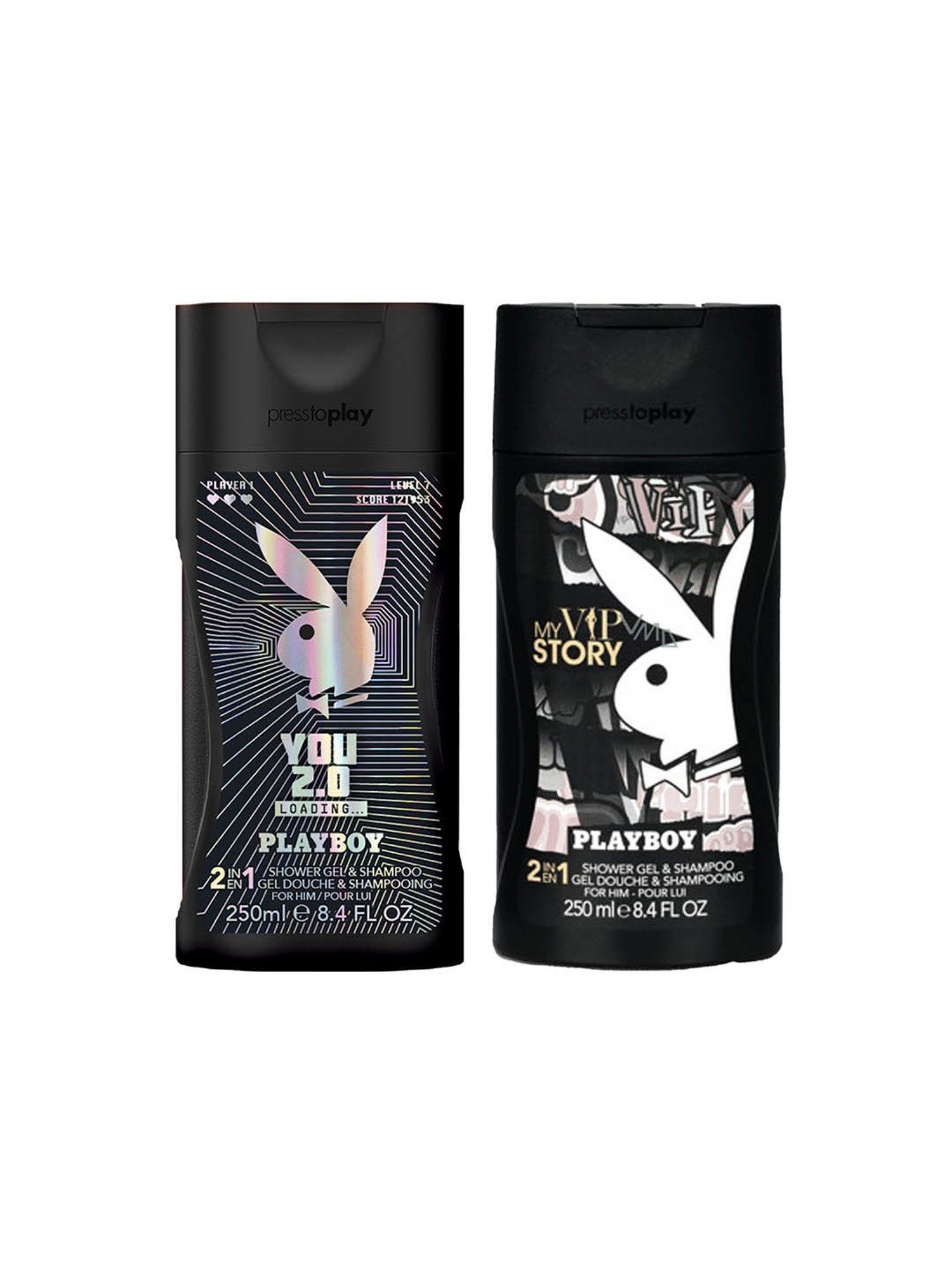 Playboy You 2.0 Loading and My VIP Story Shower Gel and Shampoo for Men Combo