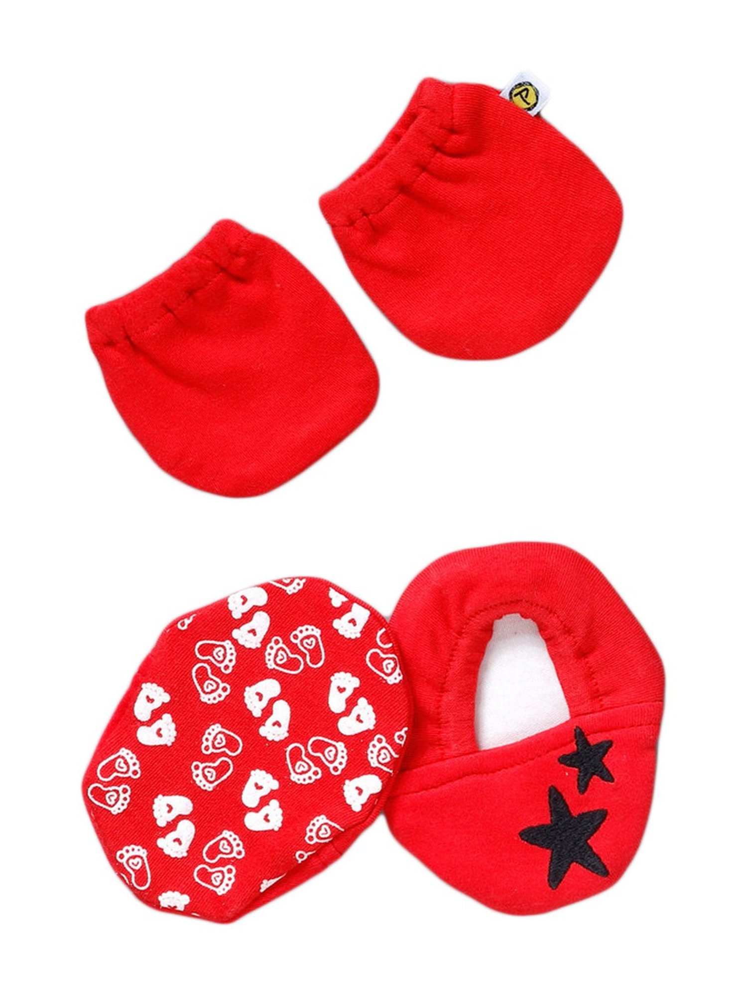Pranava Kids Red Cotton Printed Accessories Set
