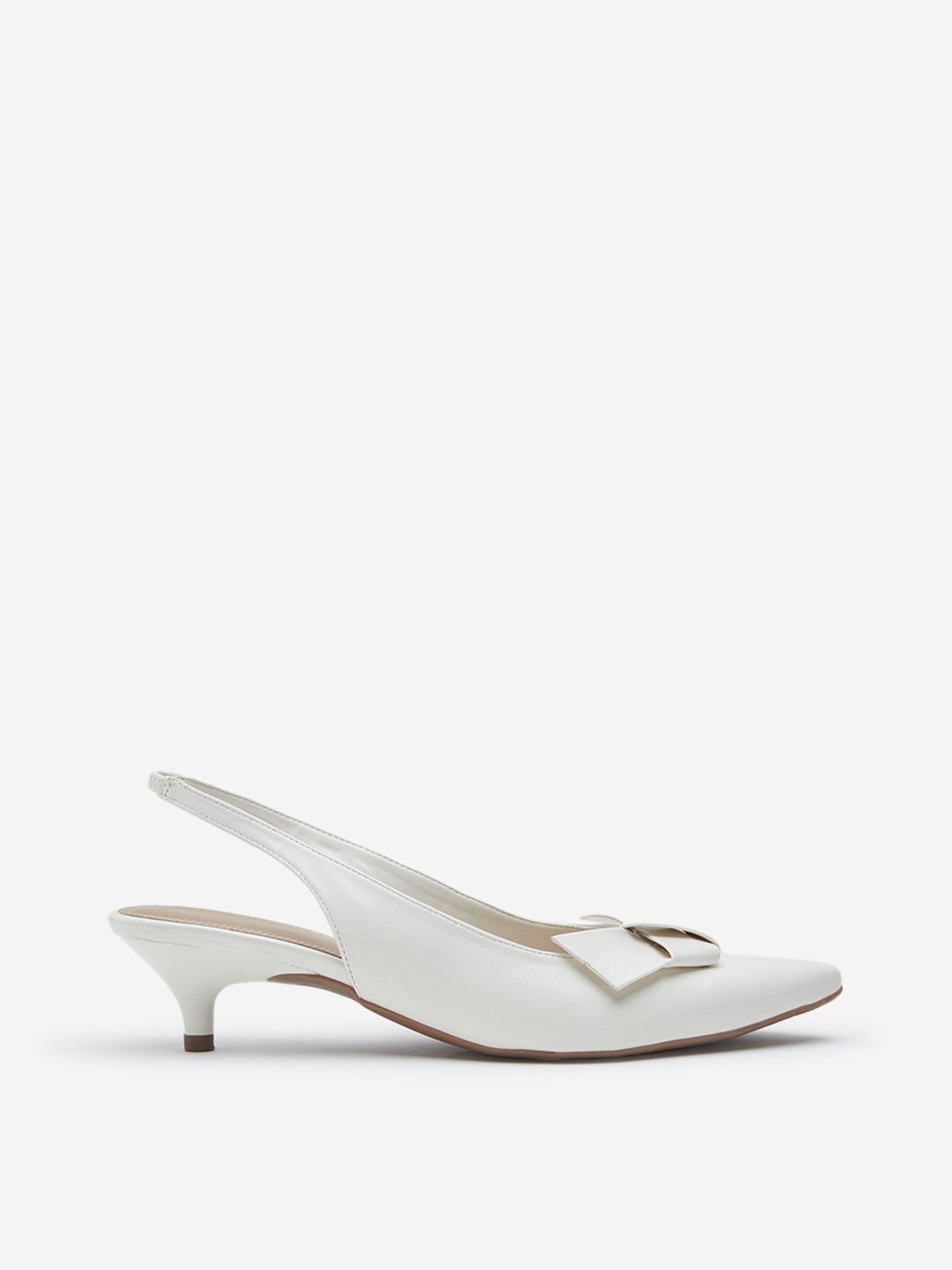 LUNA BLU by Westside White Bow-Detailed Slingback Shoes