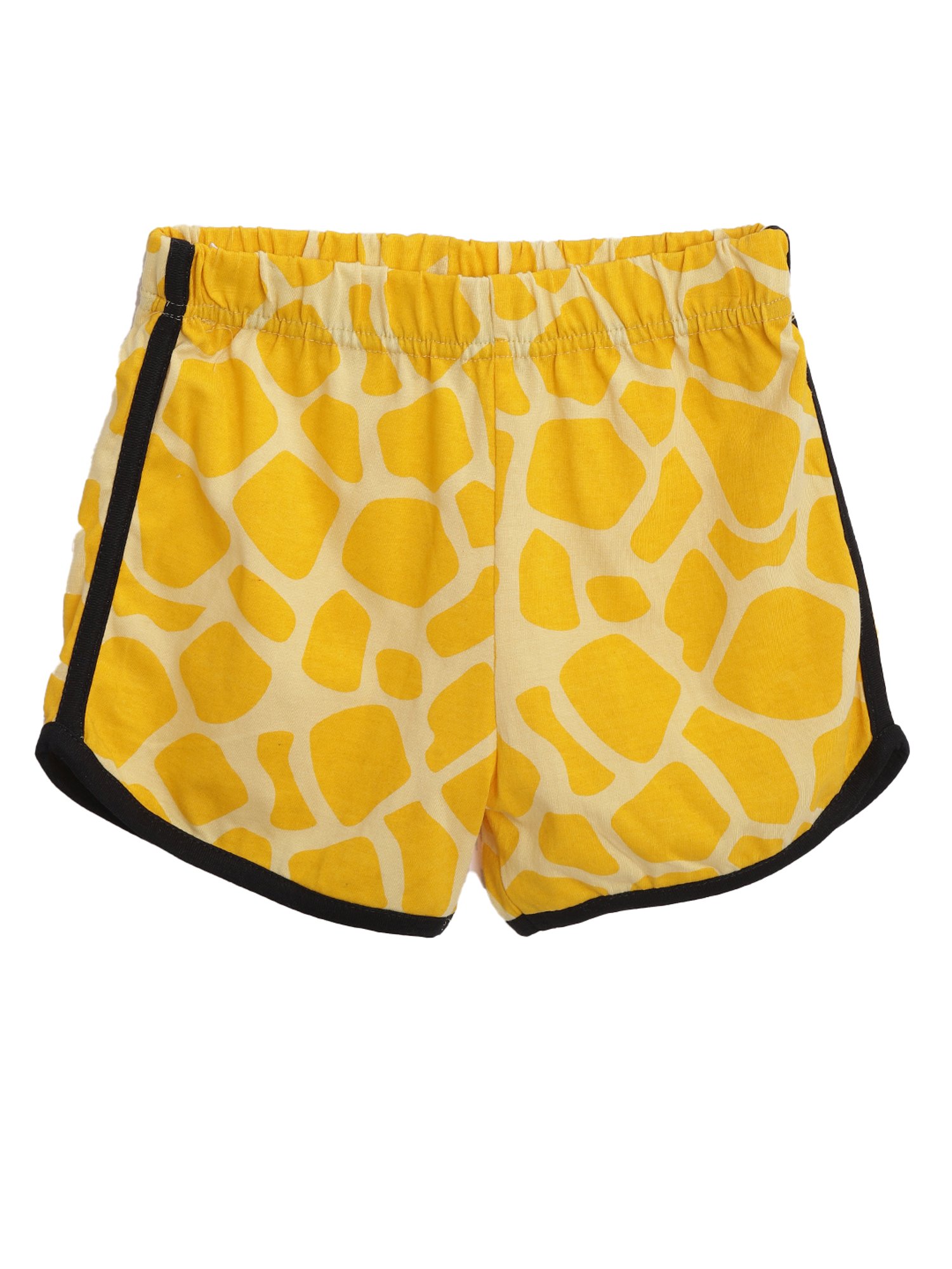 Lazy Shark Kids White & Yellow Printed  Top with  Shorts