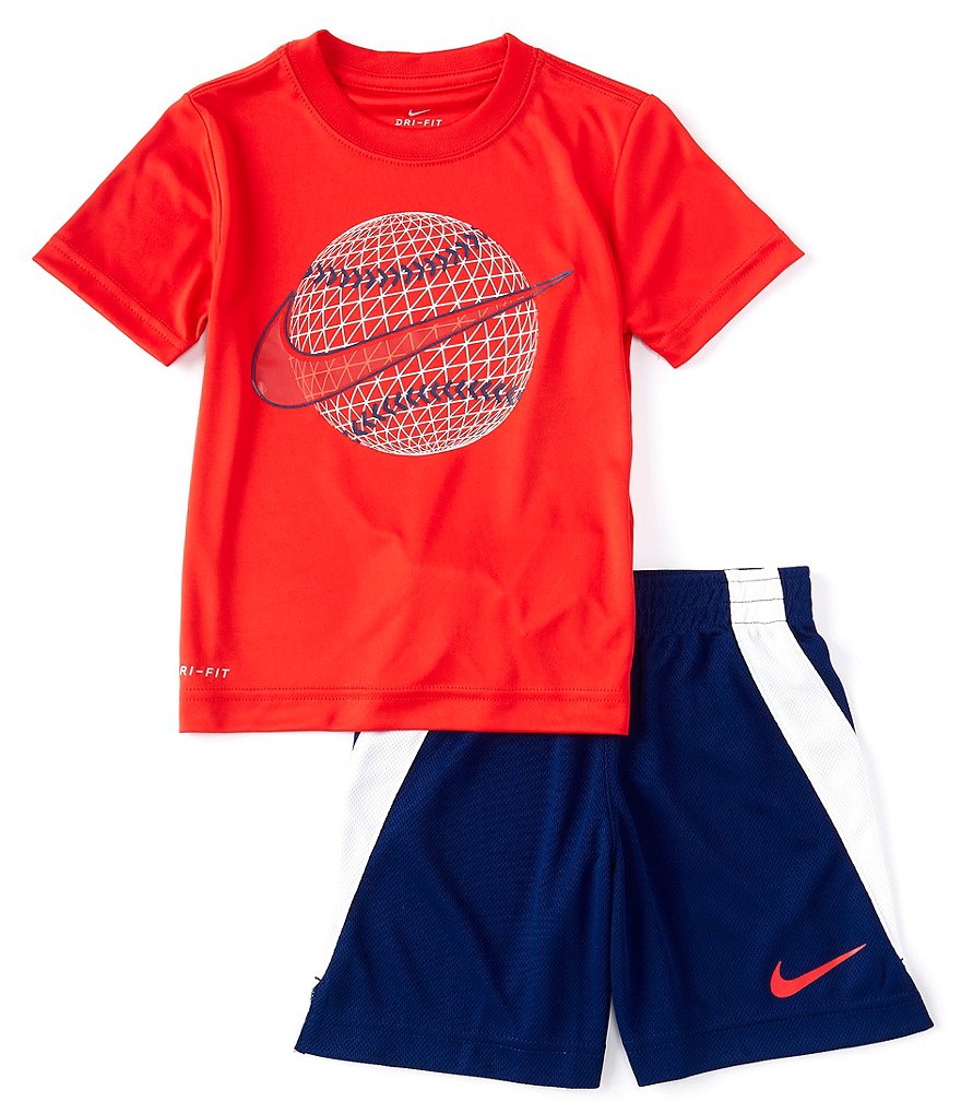 Champion Little Boys 2T-7 Short-Sleeve Script Logo Tee & Short Set