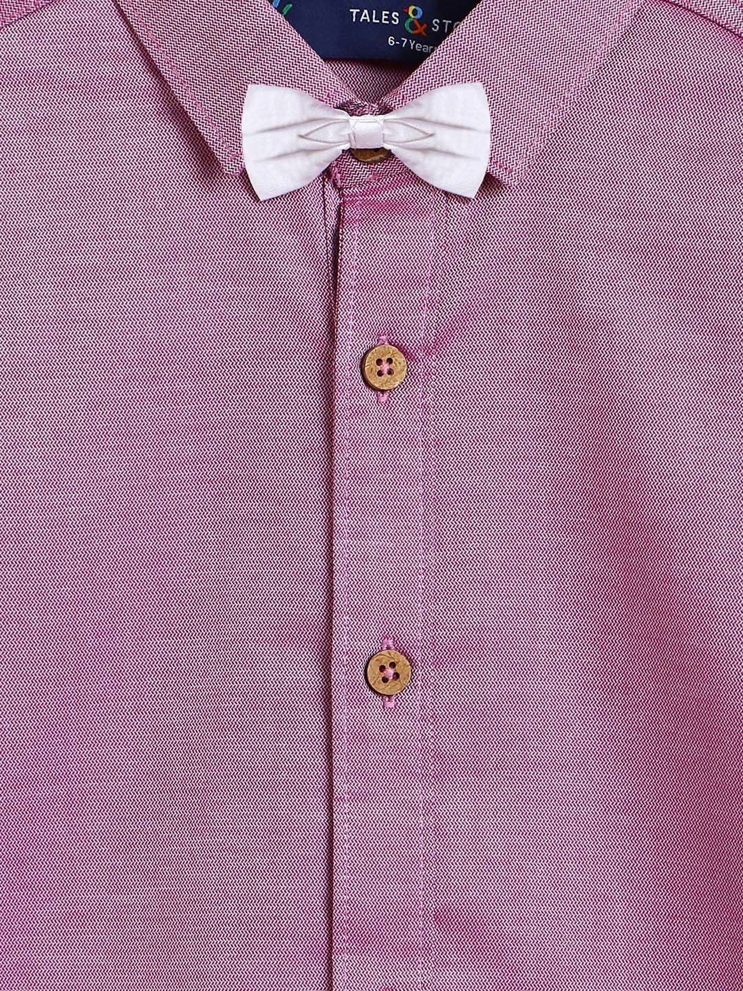 Tales & Stories Kids Pink Regular Fit Full Sleeves Shirt