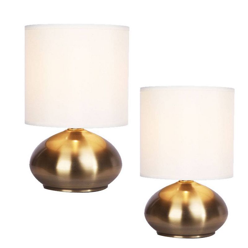 9.25" 2pk Matching Small Touch Table Lamp Set Gold - Cresswell Lighting