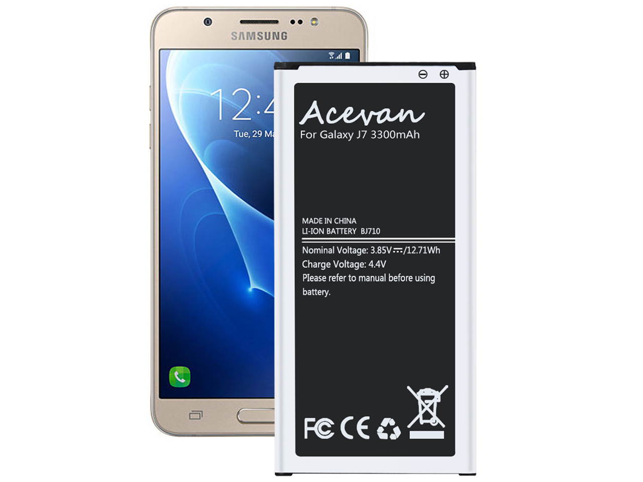 Galaxy J7 Battery 3300mAh Acevan Replacement Battery for Samsung Galaxy J7 Prime 2017 J727 J7 Perx J727P J727A J727V J727T J727R J727U, Galaxy J7 2016 J710 J710F J710T J710P EB-BJ710CBC EB-BJ710CBE