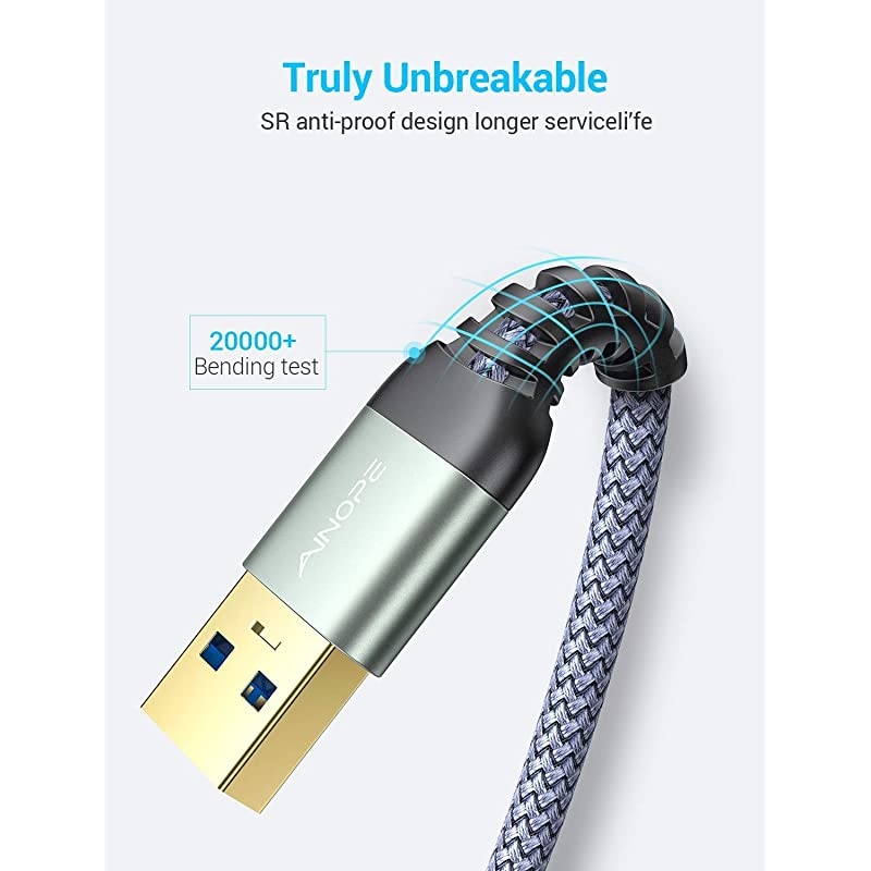 2 Pack  USB 30 Extension Cable Type A Male to Female Extension Cord 10FT Durable Braided Material Fast Data Transfer Compatible with USB KeyboardMouseFlash Drive Hard DrivePrinter