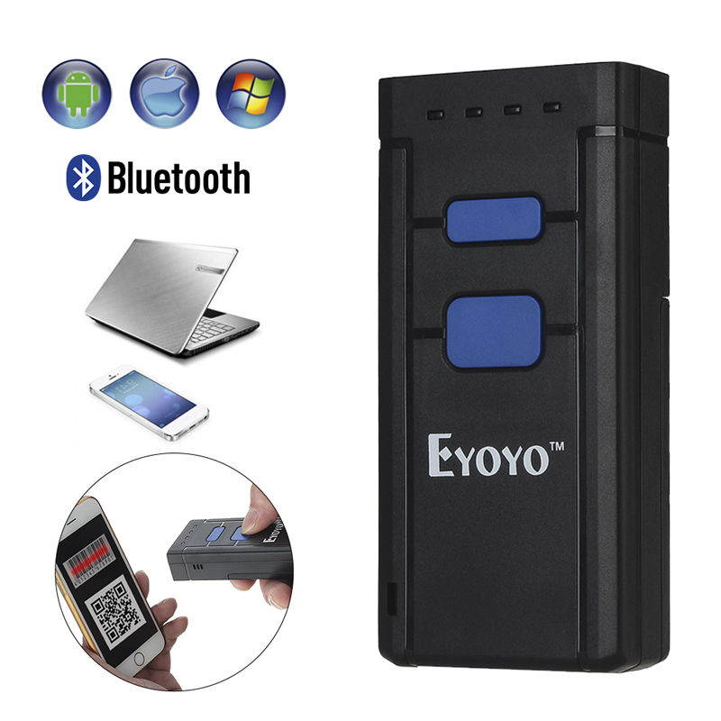 Eyoyo Portable 1D Bluetooth Wireless Barcode Scanner Support Windows Android iOS