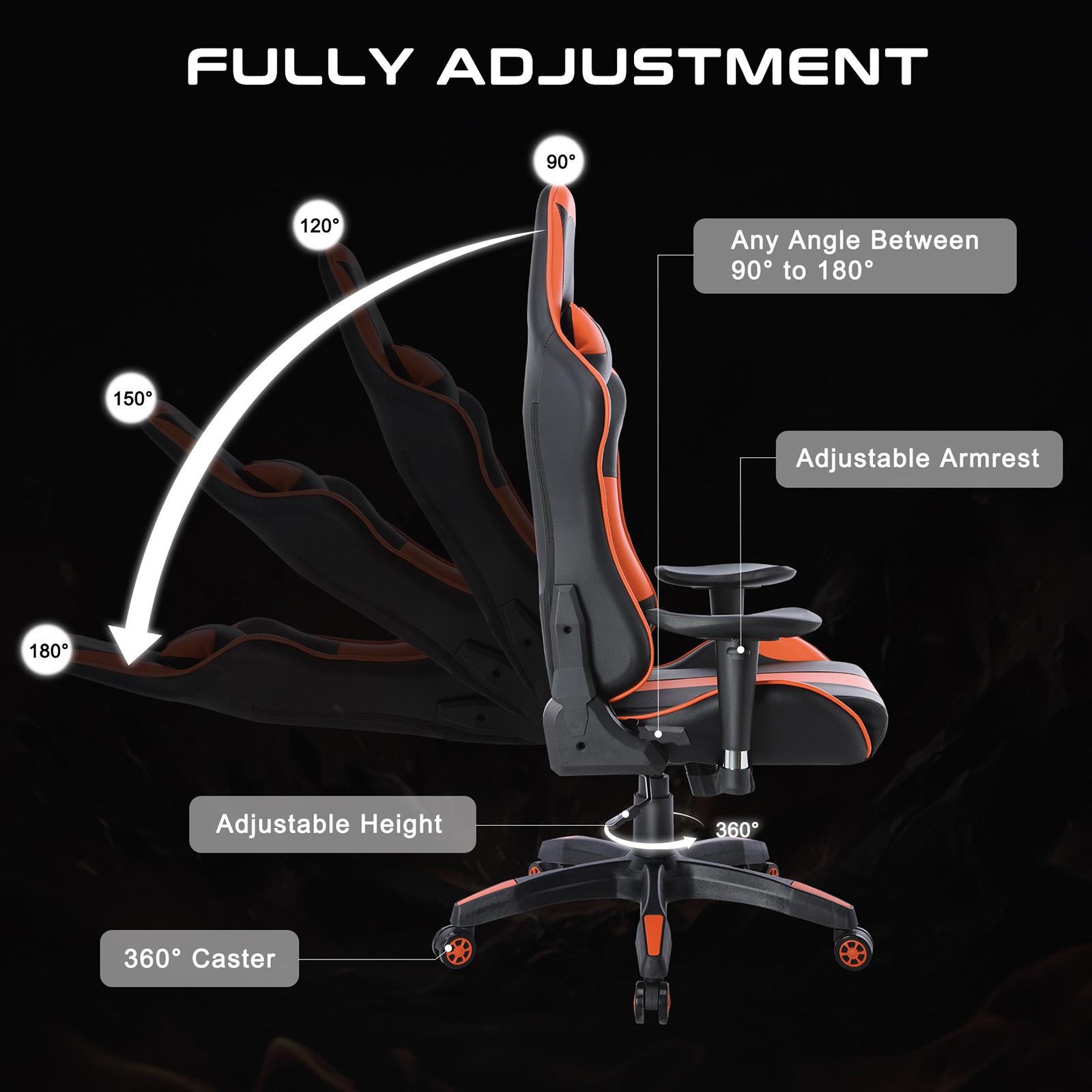 YOUTHUP Racing Style Gaming Chair Adjustable Ergonomic Computer Desk Chair,PU Leather Racing Reclining Swivel High Back Chair with Headrest and Lumbar Support,Pink