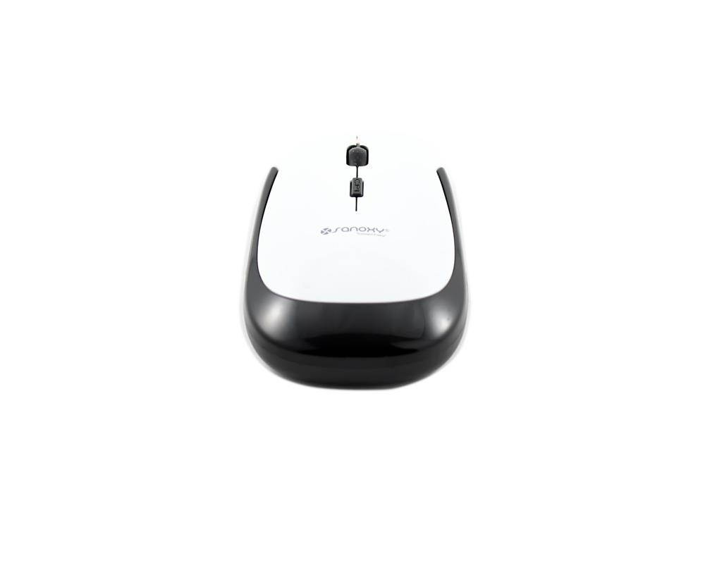 SANOXY 2.4G Wireless Slim Flat Mouse for Computer/Laptop HIGH  DPI  (White&Black)