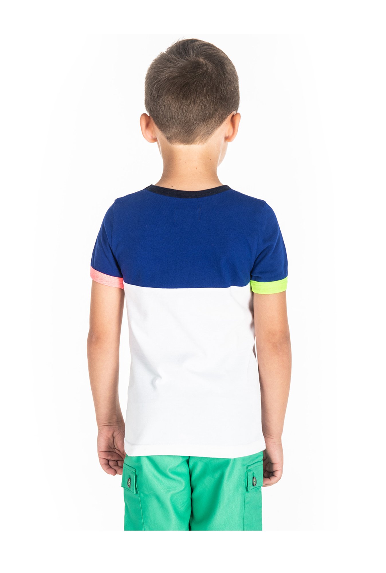 Cherry Crumble By Nitt Hyman Boys White Color Block T-Shirt