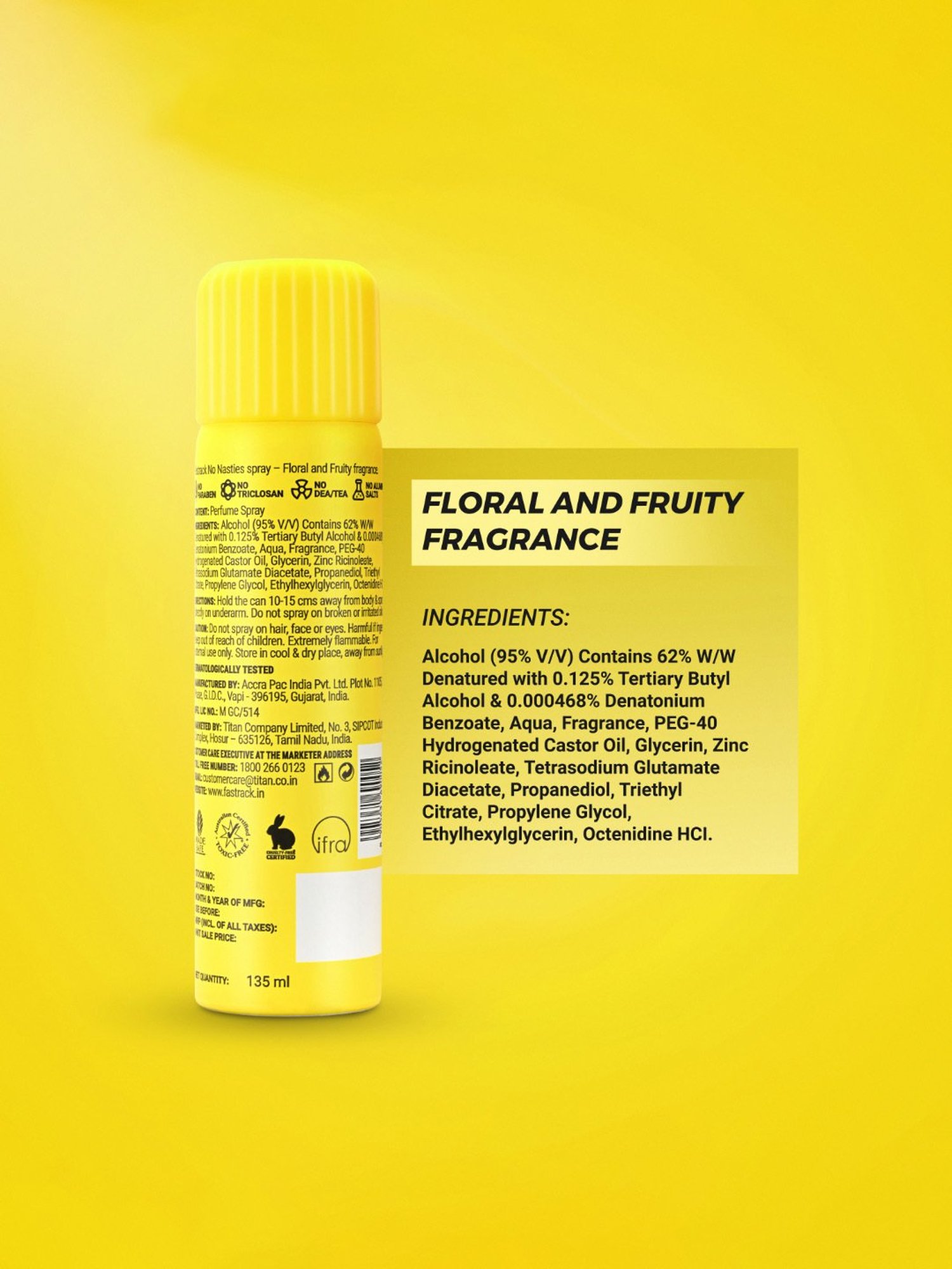 Fastrack No Nasties Snacc Perfume Spray - 135 ml