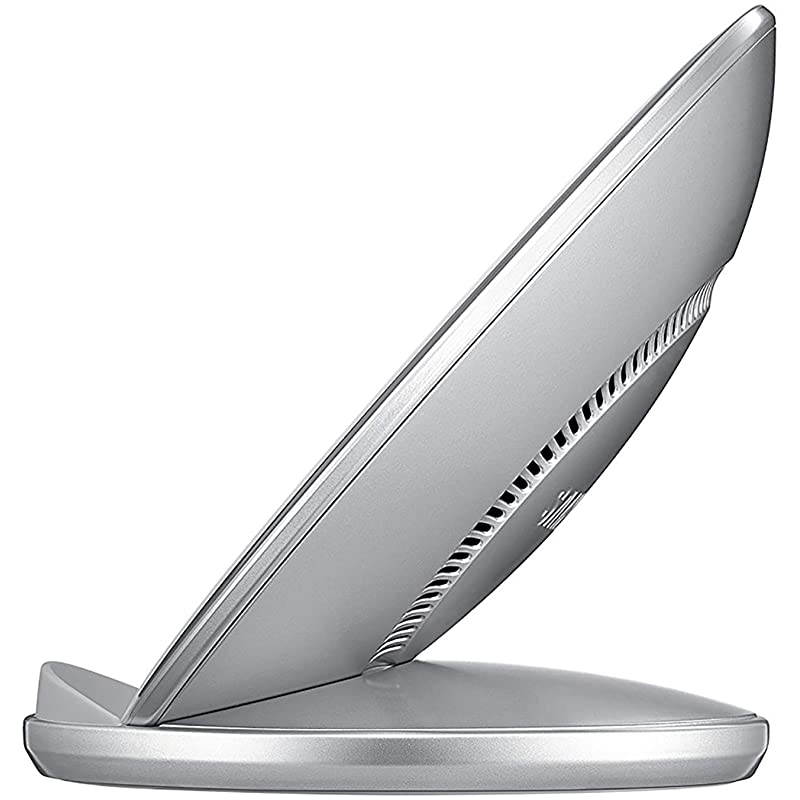 Qi Certified Fast Charge Wireless Charging Pad + Stand Supports wireless charging on Qi compatible smartphones Silver