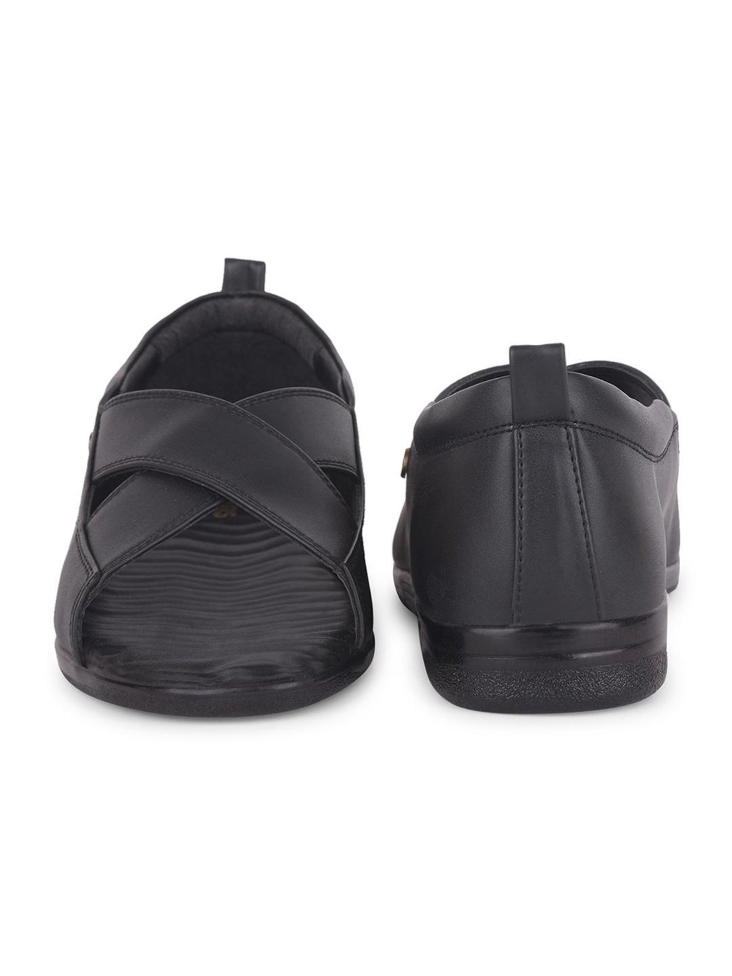 Coolers by Liberty Men's Black Cross Strap Sandals