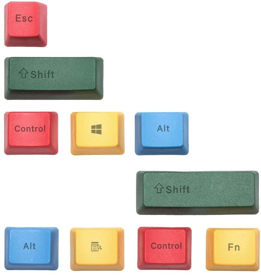 KW10 Rainbow PBT Doubleshot OEM Profile Keycap Set Compatible for Cherry MX, Kailh, Outemu, and Content Switches(Windows Version)