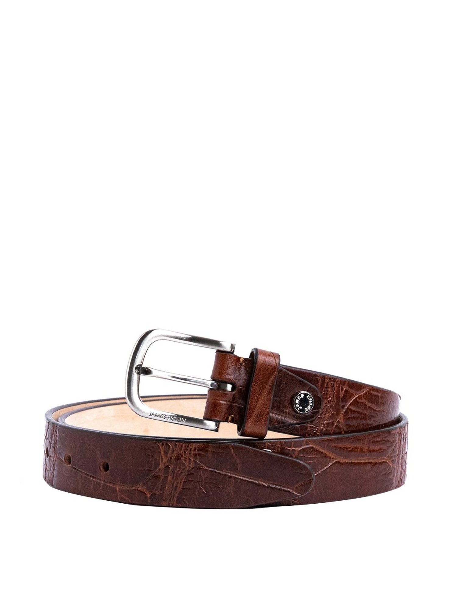 James Aston Brown Leather Waist Belt for Men