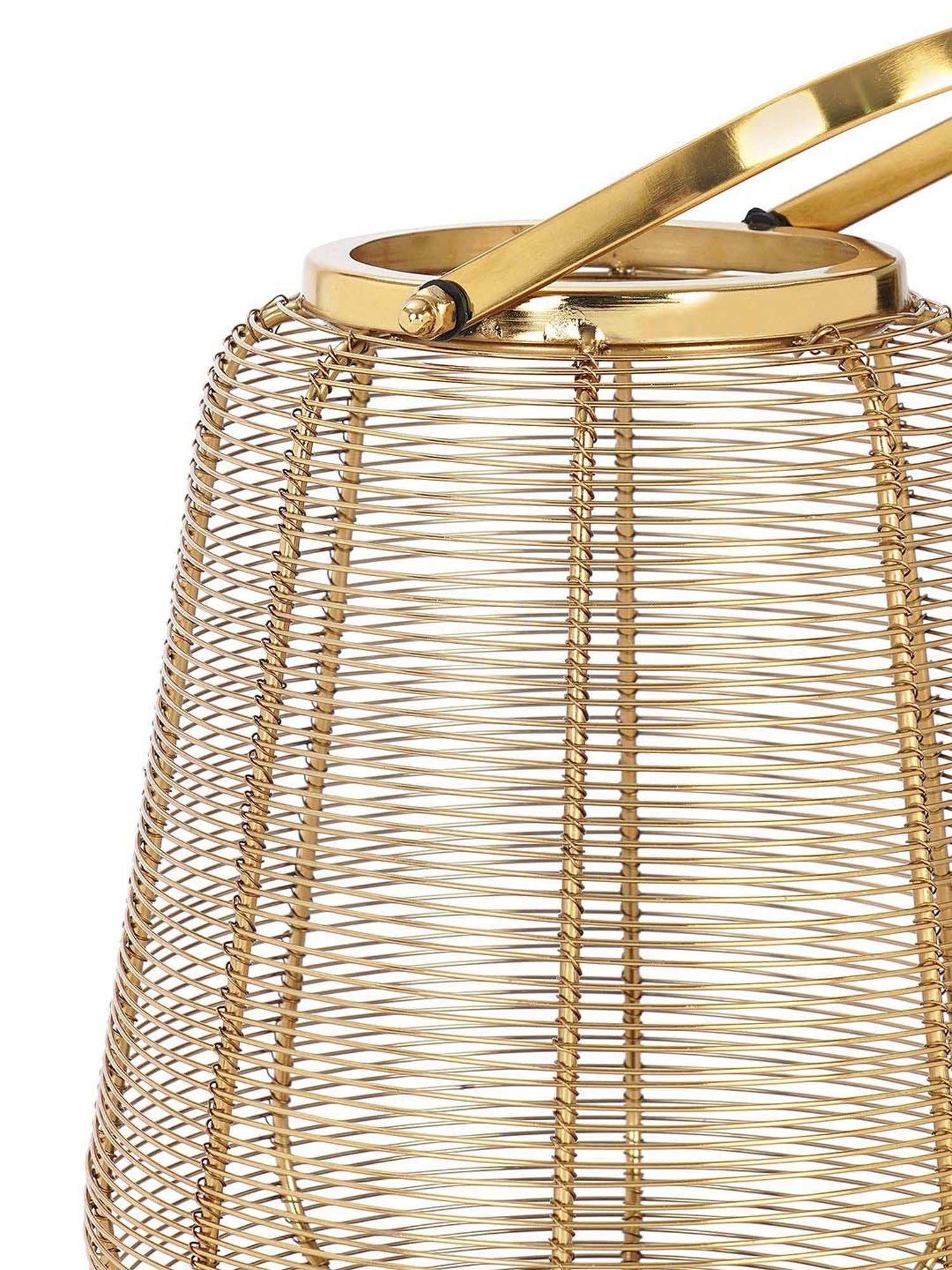Pure Home and Living Gold Metal Round Lantern