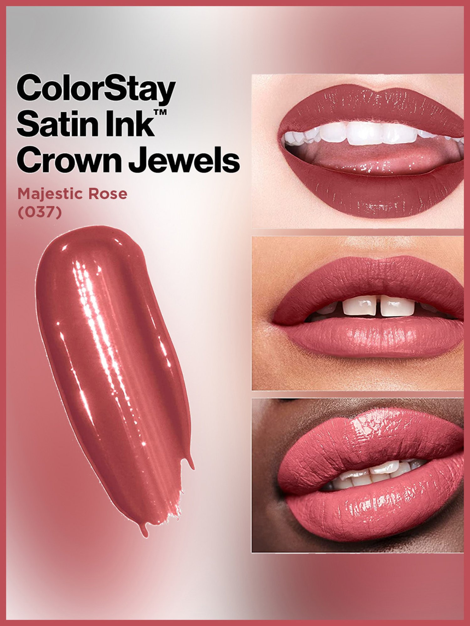 Revlon ColorStay Satin Ink Crown Jewels Liquid Lipstick Majestic Rose - 5 ml