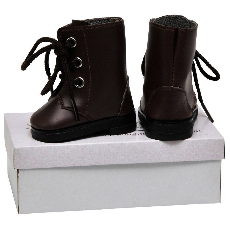 The Queen's Treasures 18 Inch Doll Clothes Accessory, Brown Lace Up Vintage Style Boots Plus Shoe Box