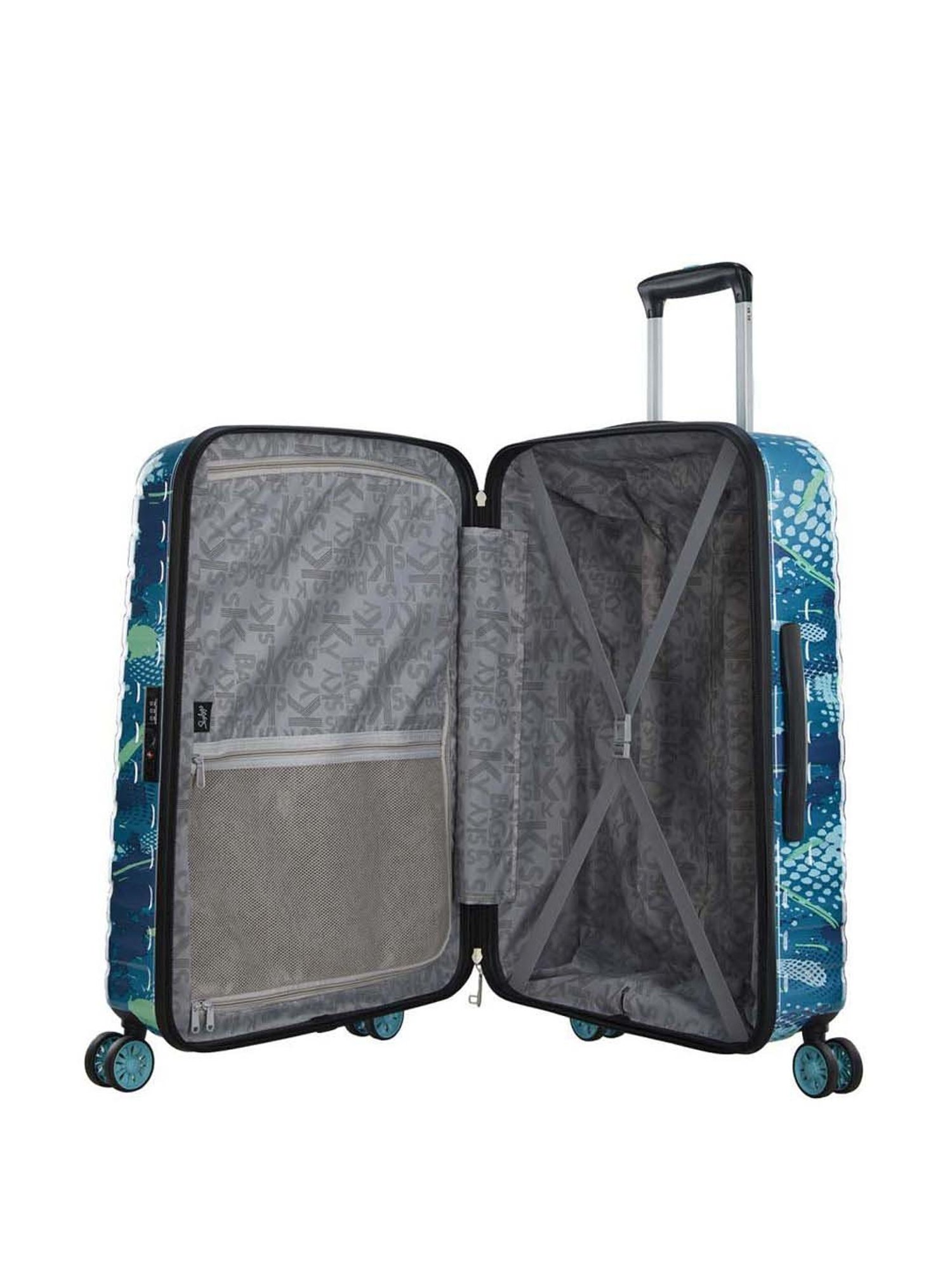 Skybags Camoflex Blue & Green Printed Hard Large Trolley Bag - 56 cm
