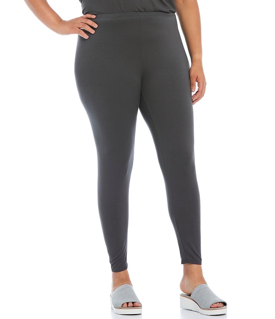 Intro Plus Size Bella Solid Double Knit Slim Her Leggings
