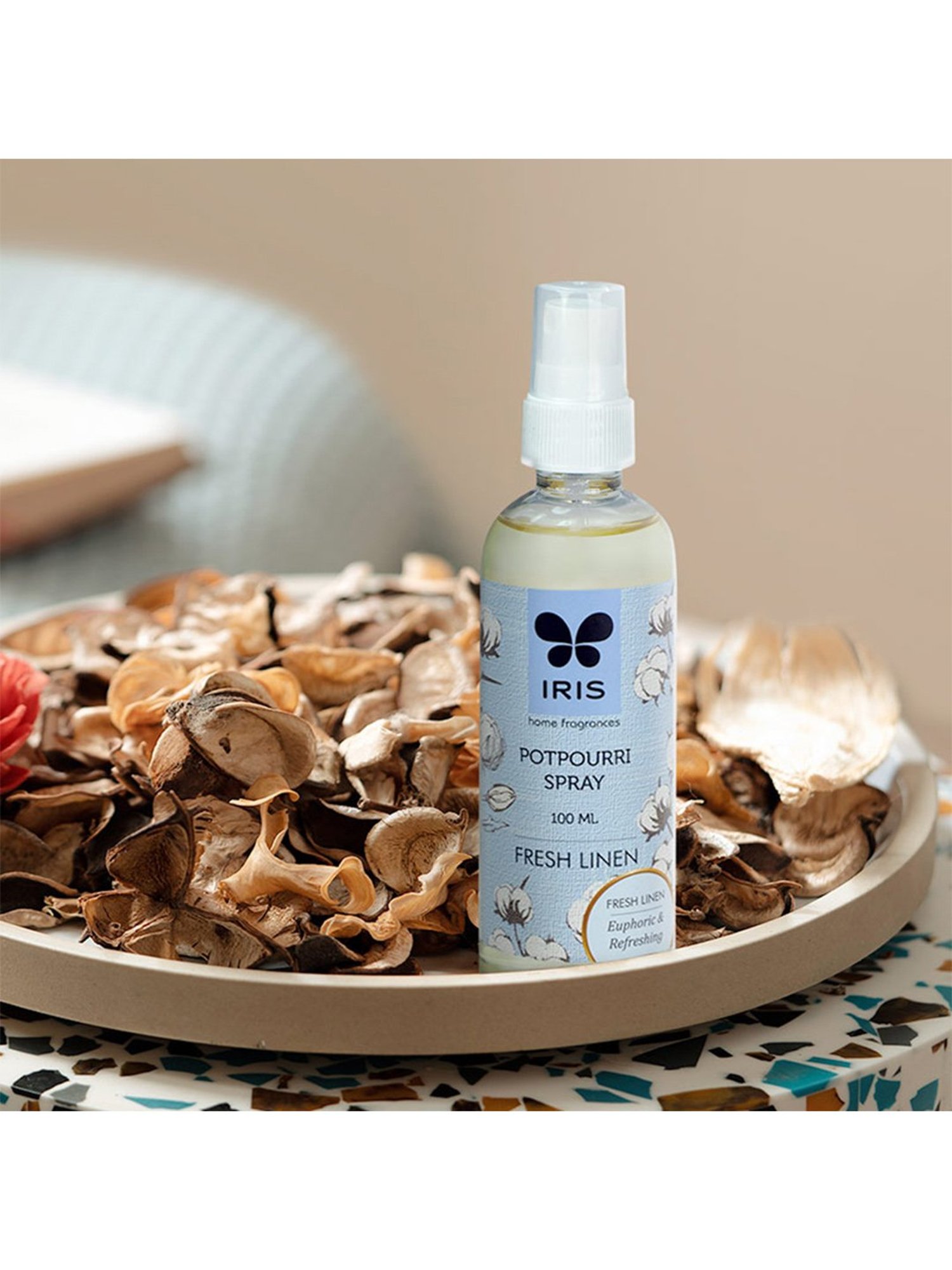 IRIS Blue Fresh Linen Potpourri Refresher Oil Spray