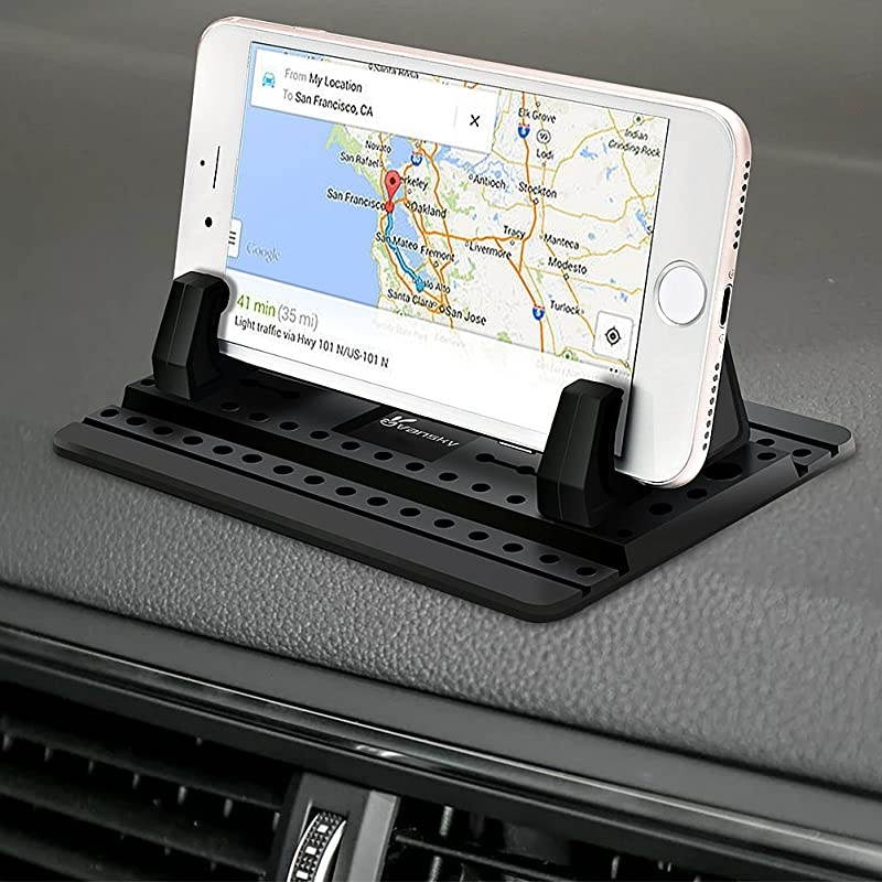 Car Phone Holder  Silicone AntiSlip Hands Free Desk Phone Stand Car Phone Mount Compatible with iPhone 11 XR Samsung Huawei Smartphone GPS