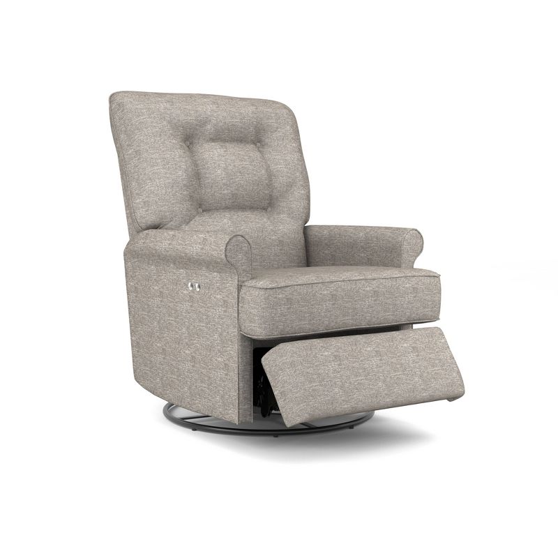 Best Chairs Inc. Carissa Power Swivel Glider Recliner - Stone
