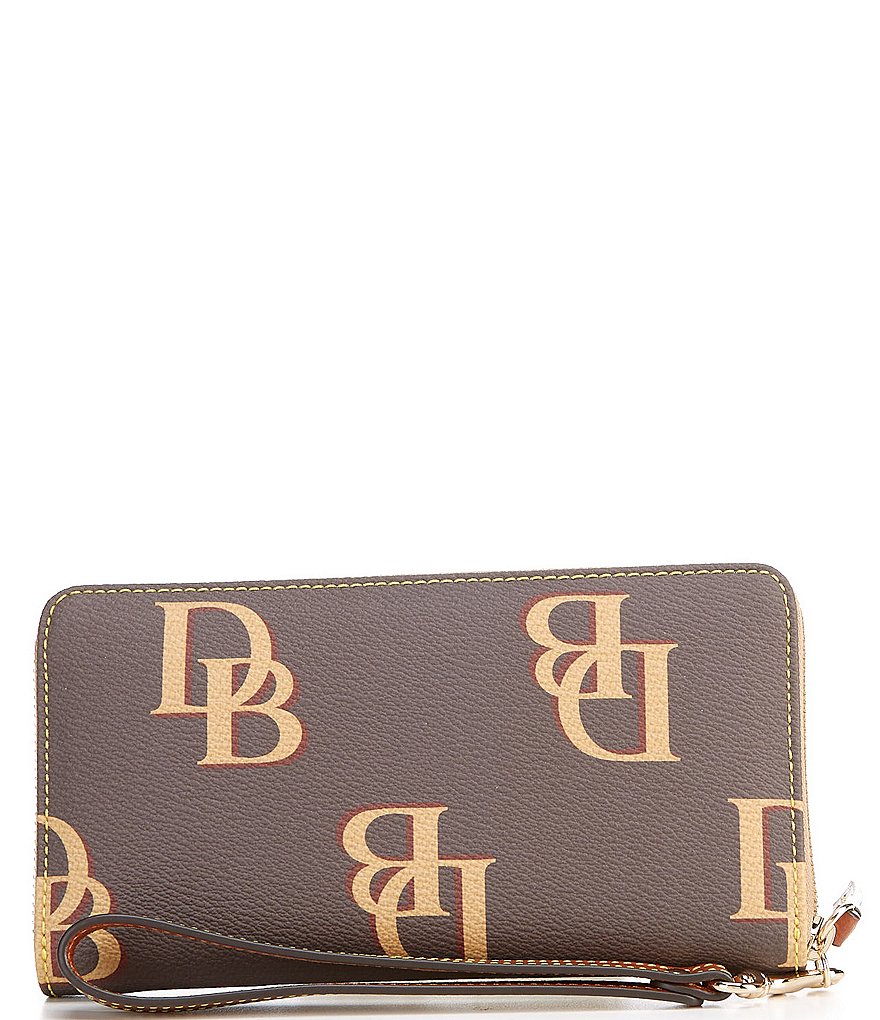 Dooney & Bourke Signature Monogrammed Collection Large Zip Around Wristlet