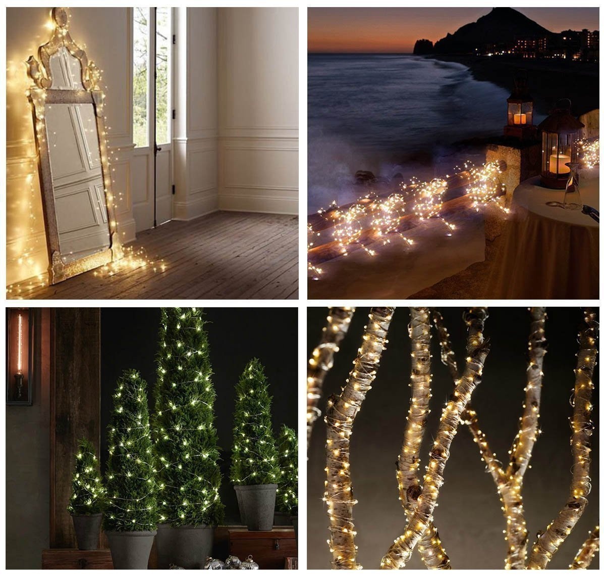 AIcase Solar Starry Fairy Bendable Copper Wire Durable Outdoor String Lights