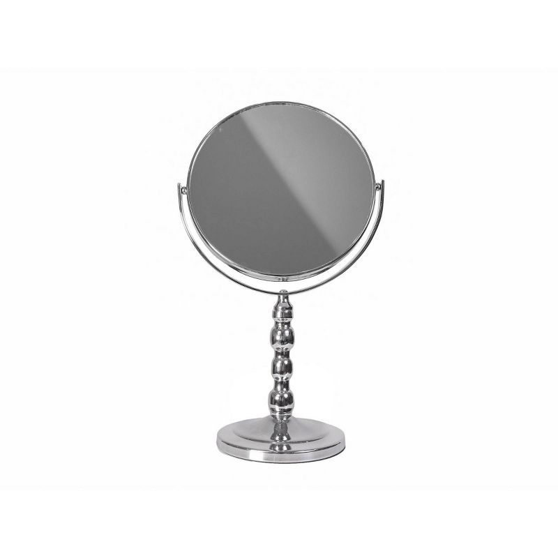 Katherine Freestanding Bath Magnifying Makeup Mirror Light Silver 13" - Elegant Home Fashions