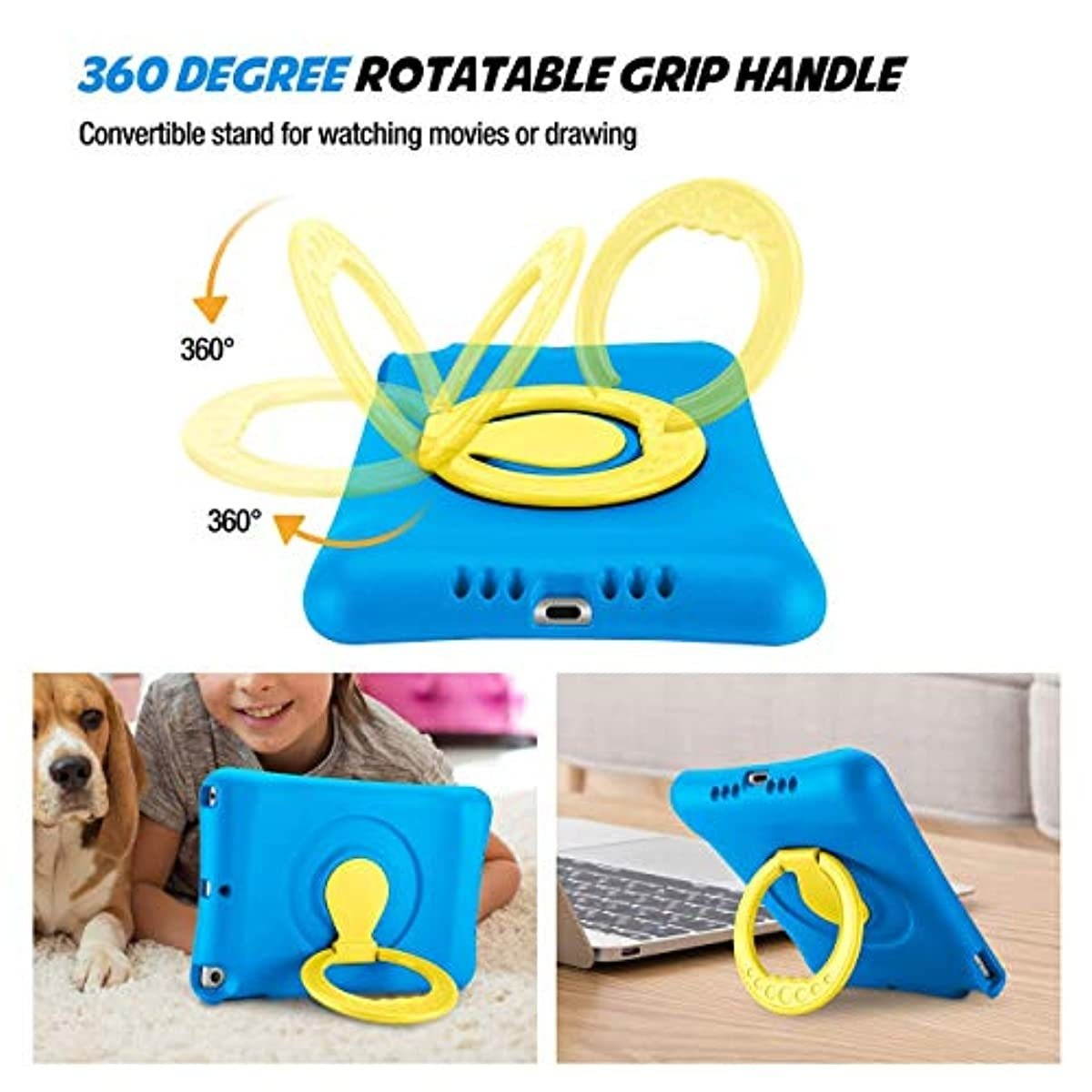 ProCase iPad 10.2" 7th 2019 Tempered Glass Screen Protectors 2 Pack Bundle with iPad 7th 10.2" 2019 / iPad Air 3 10.5" 2019 / iPad Pro 10.5" 2017 Blue Kids Friendly Cover