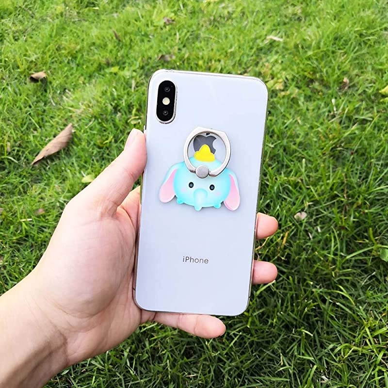 ZOEASTTM 3pcs  Grip Dumbo White Cat Stitch Universal 360&deg; Adjustable Holder Car Desk Hook Stand Stent Mount Kickstand Compatible with iPhone 11 XS XR Max X 8 Plus iPad 3pcs Dumbo