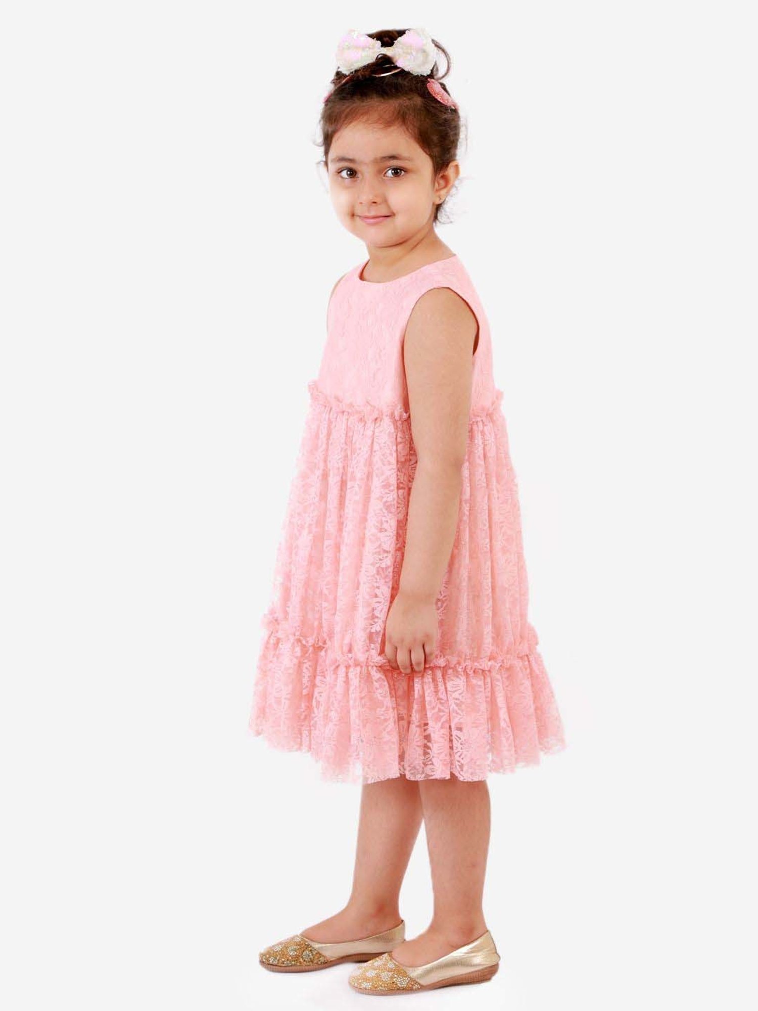 KidsDew Peach Regular Fit Dress